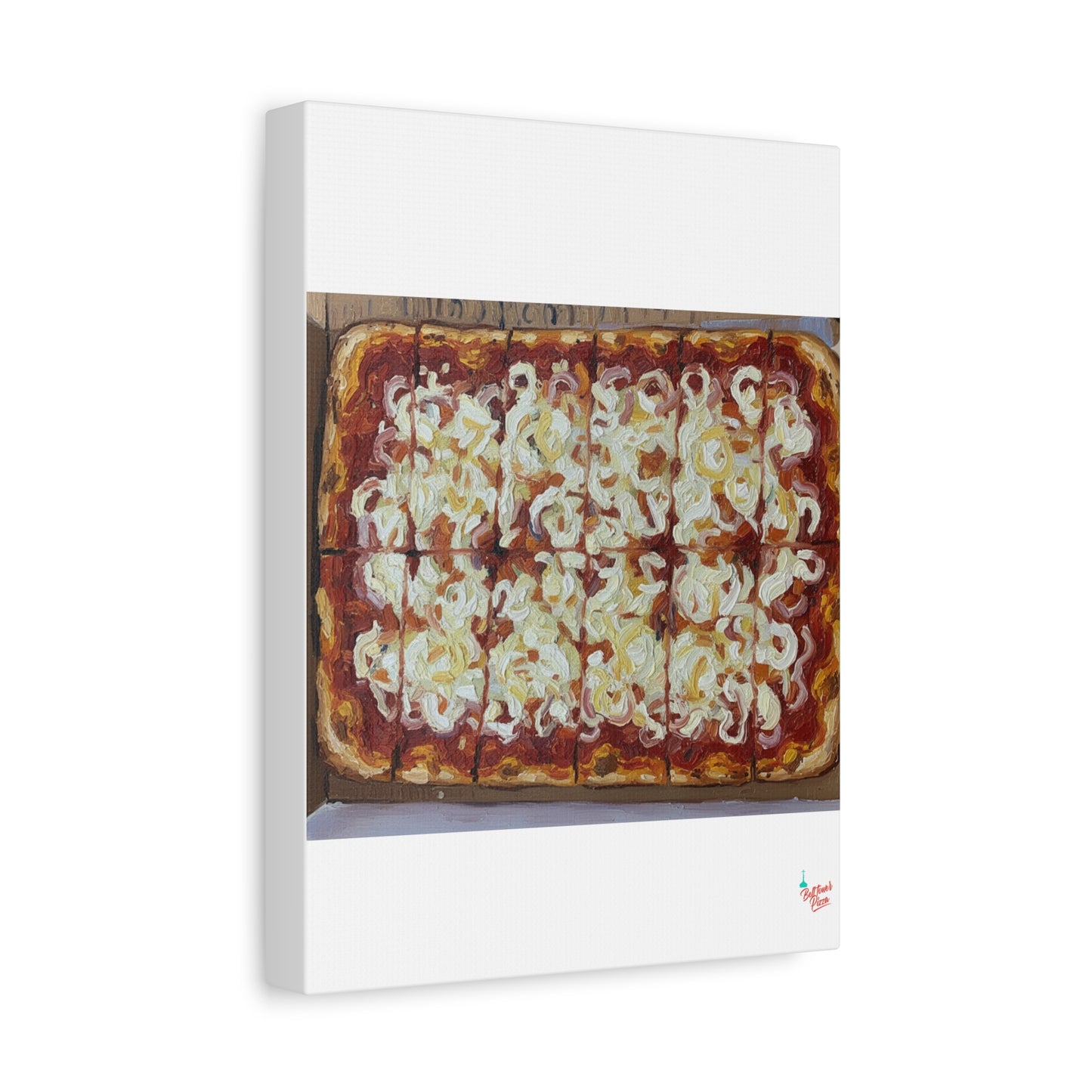 Belltower CLASSIC RED Wall Art Oil Painting Canvas — Rustic Margherita Painting on Stretched Matte Canvas
