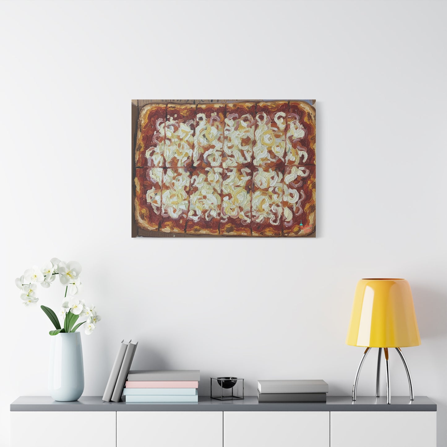 Belltower CLASSIC RED Wall Art Oil Painting Canvas — Rustic Margherita Painting on Stretched Matte Canvas