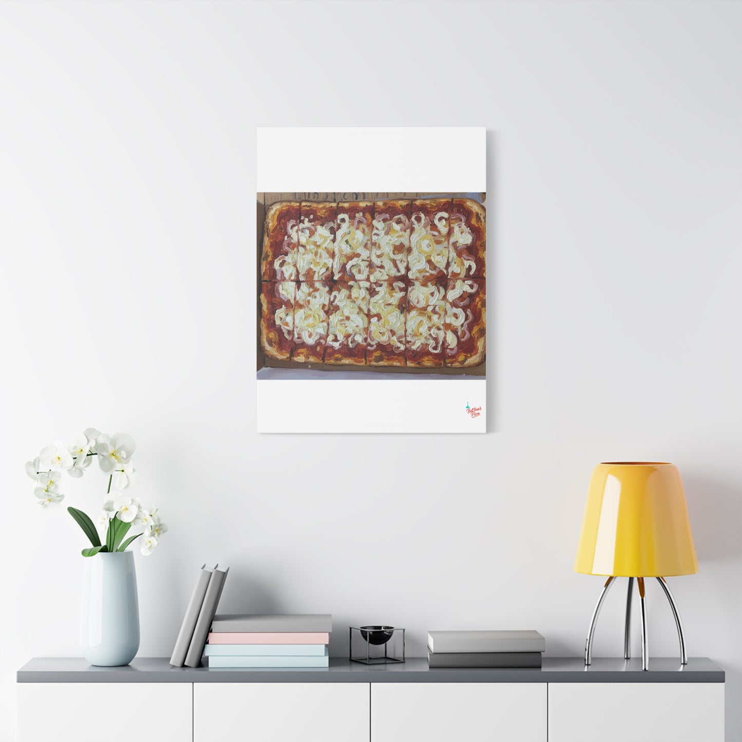 Belltower CLASSIC RED Wall Art Oil Painting Canvas — Rustic Margherita Painting on Stretched Matte Canvas