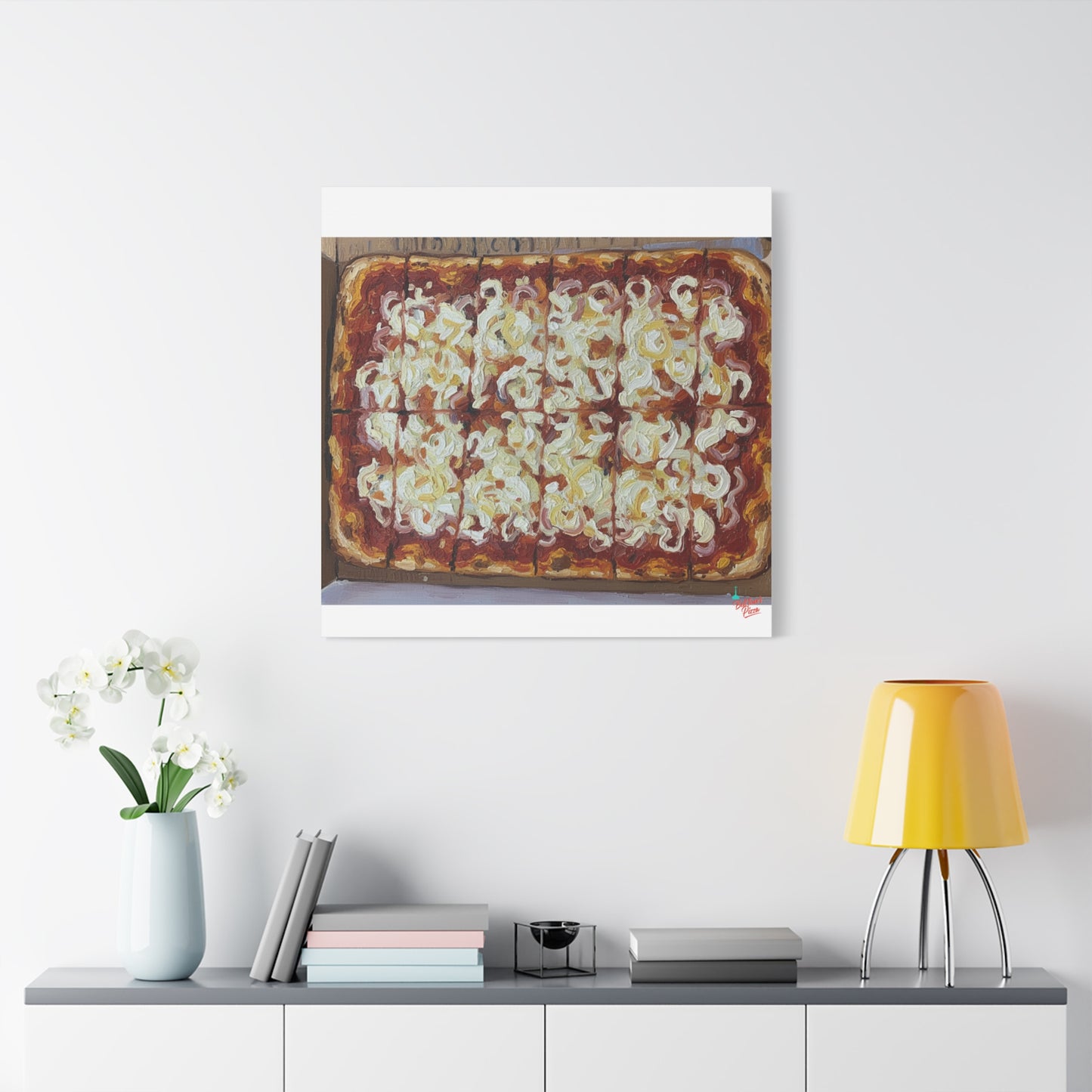 Belltower CLASSIC RED Wall Art Oil Painting Canvas — Rustic Margherita Painting on Stretched Matte Canvas