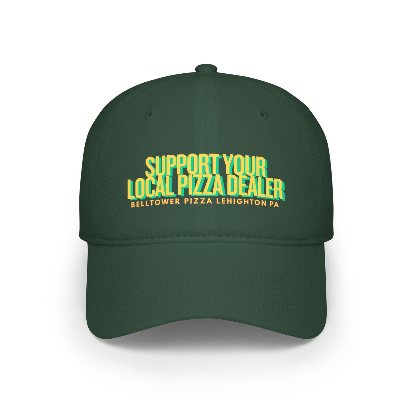 Support Your Local Pizza Dealer Baseball Cap — Red Low Profile Hat