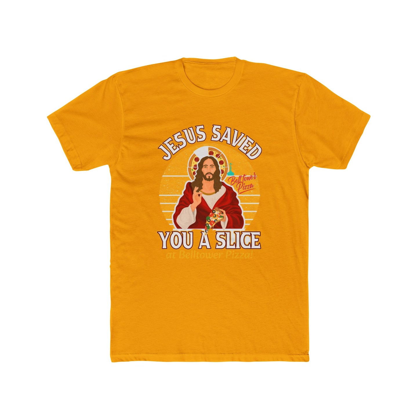 Jesus Saved You a Slice T-Shirt — Vintage Pizza Faith Tee