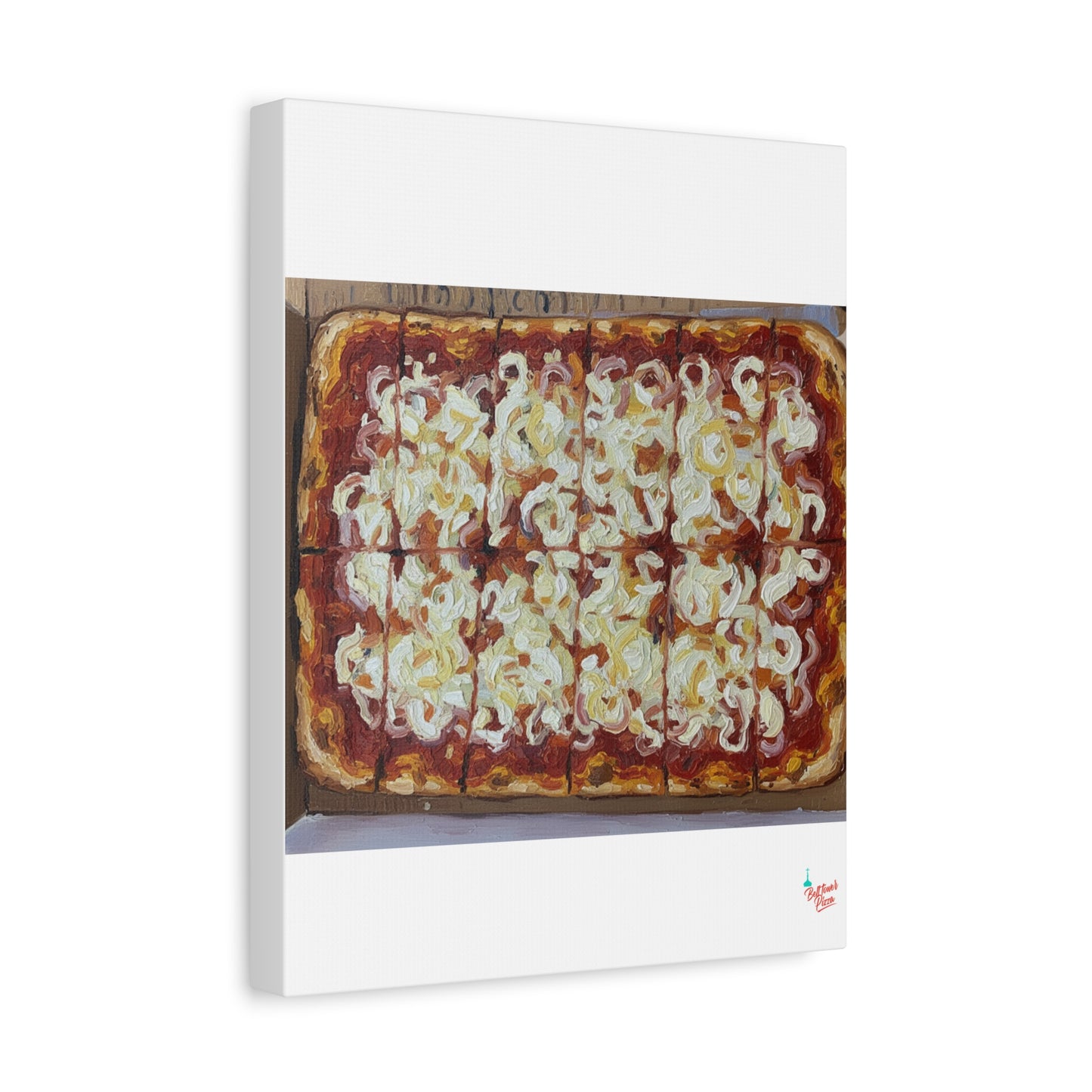 Belltower CLASSIC RED Wall Art Oil Painting Canvas — Rustic Margherita Painting on Stretched Matte Canvas