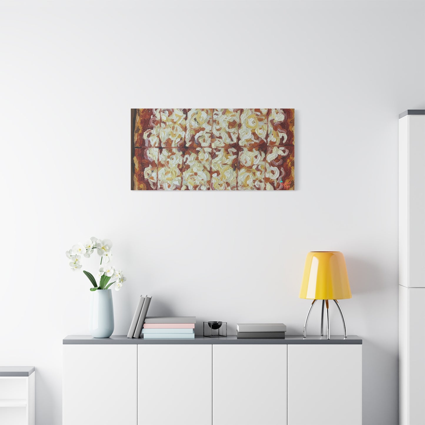 Belltower CLASSIC RED Wall Art Oil Painting Canvas — Rustic Margherita Painting on Stretched Matte Canvas