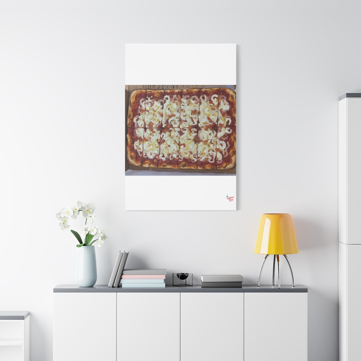 Belltower CLASSIC RED Wall Art Oil Painting Canvas — Rustic Margherita Painting on Stretched Matte Canvas