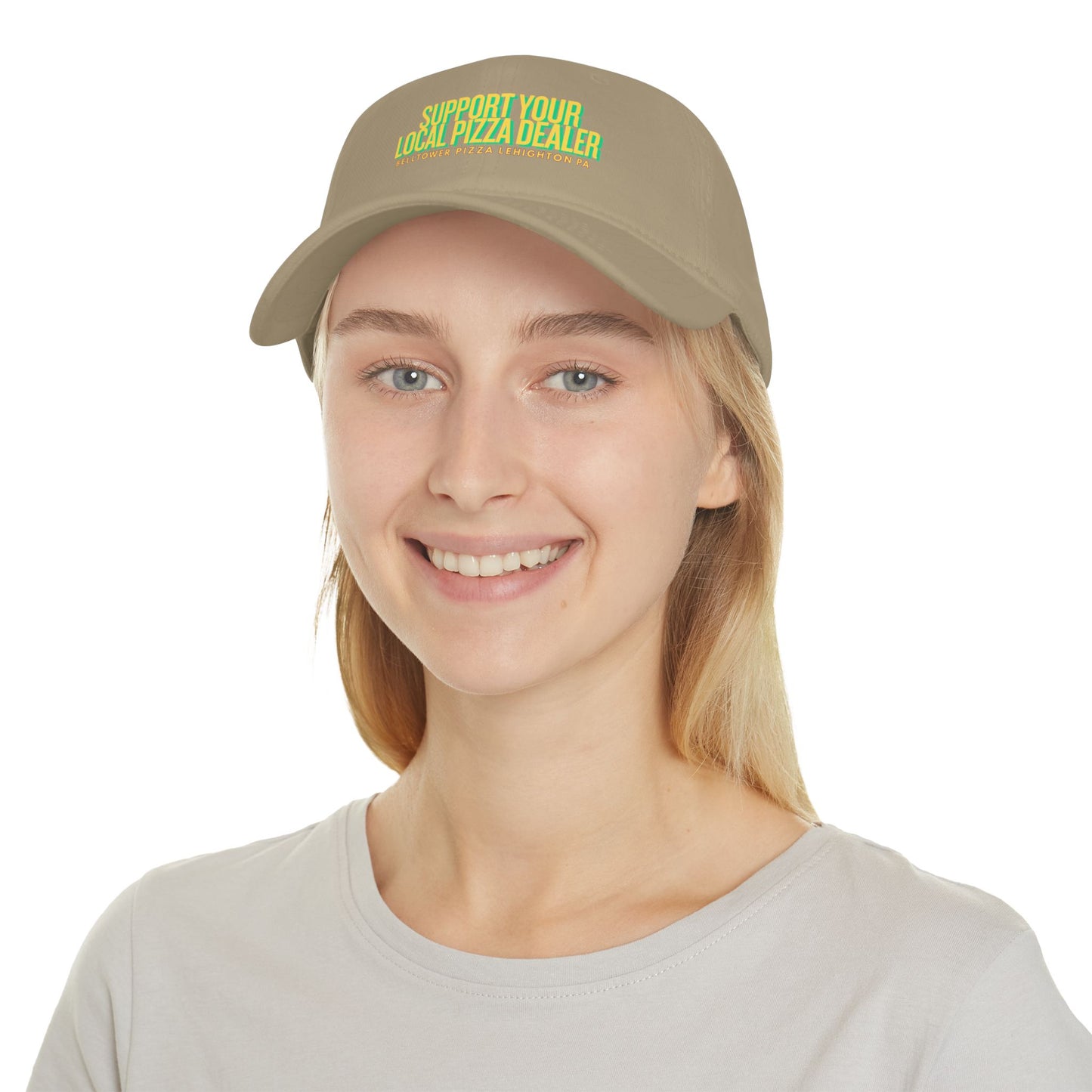 Support Your Local Pizza Dealer Baseball Cap — Red Low Profile Hat