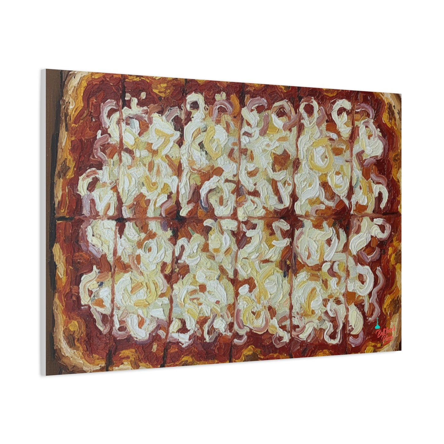 Belltower CLASSIC RED Wall Art Oil Painting Canvas — Rustic Margherita Painting on Stretched Matte Canvas