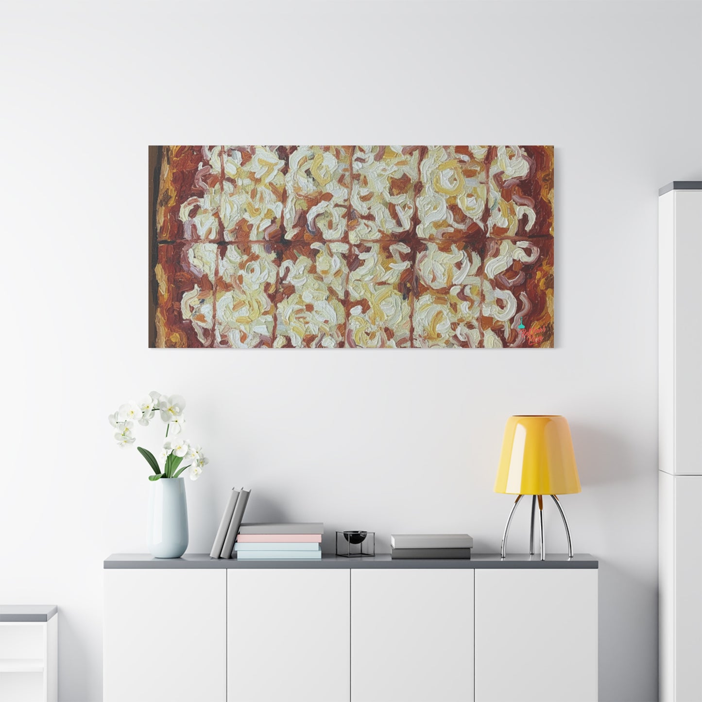 Belltower CLASSIC RED Wall Art Oil Painting Canvas — Rustic Margherita Painting on Stretched Matte Canvas