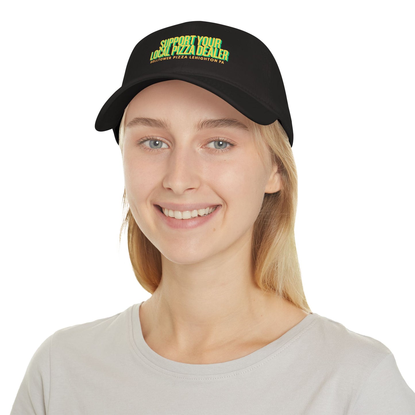 Support Your Local Pizza Dealer Baseball Cap — Red Low Profile Hat