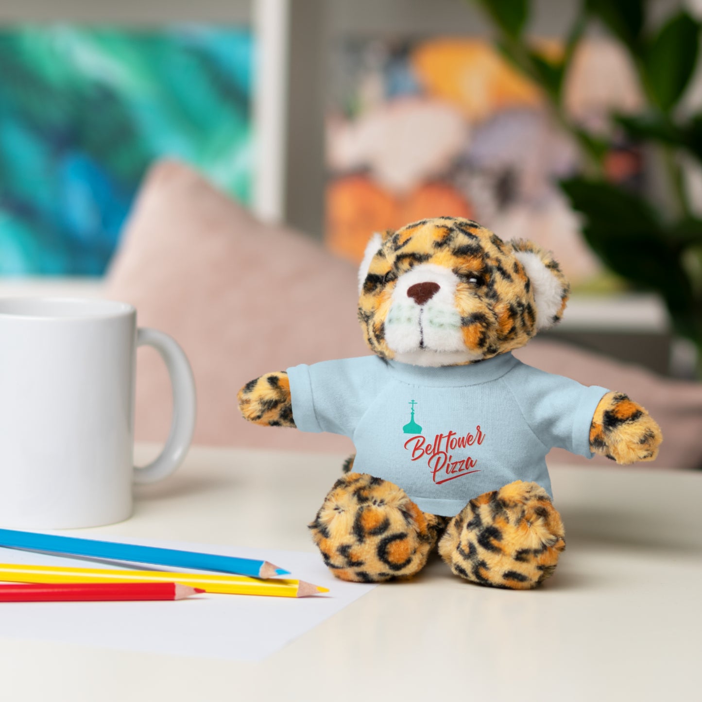 Bellflower Pizza Teddy Bear — Plush Toy with Branded Tee
