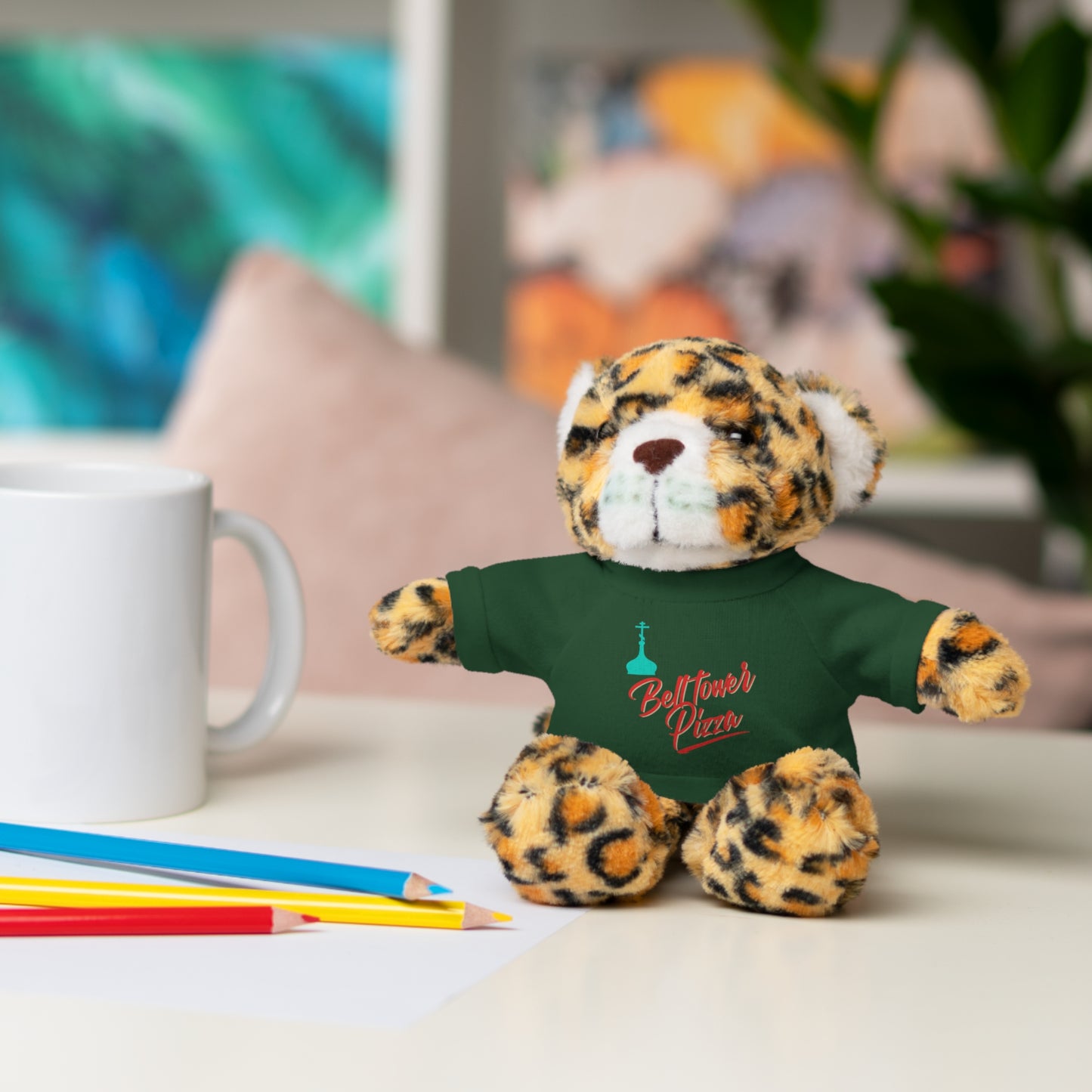 Bellflower Pizza Teddy Bear — Plush Toy with Branded Tee