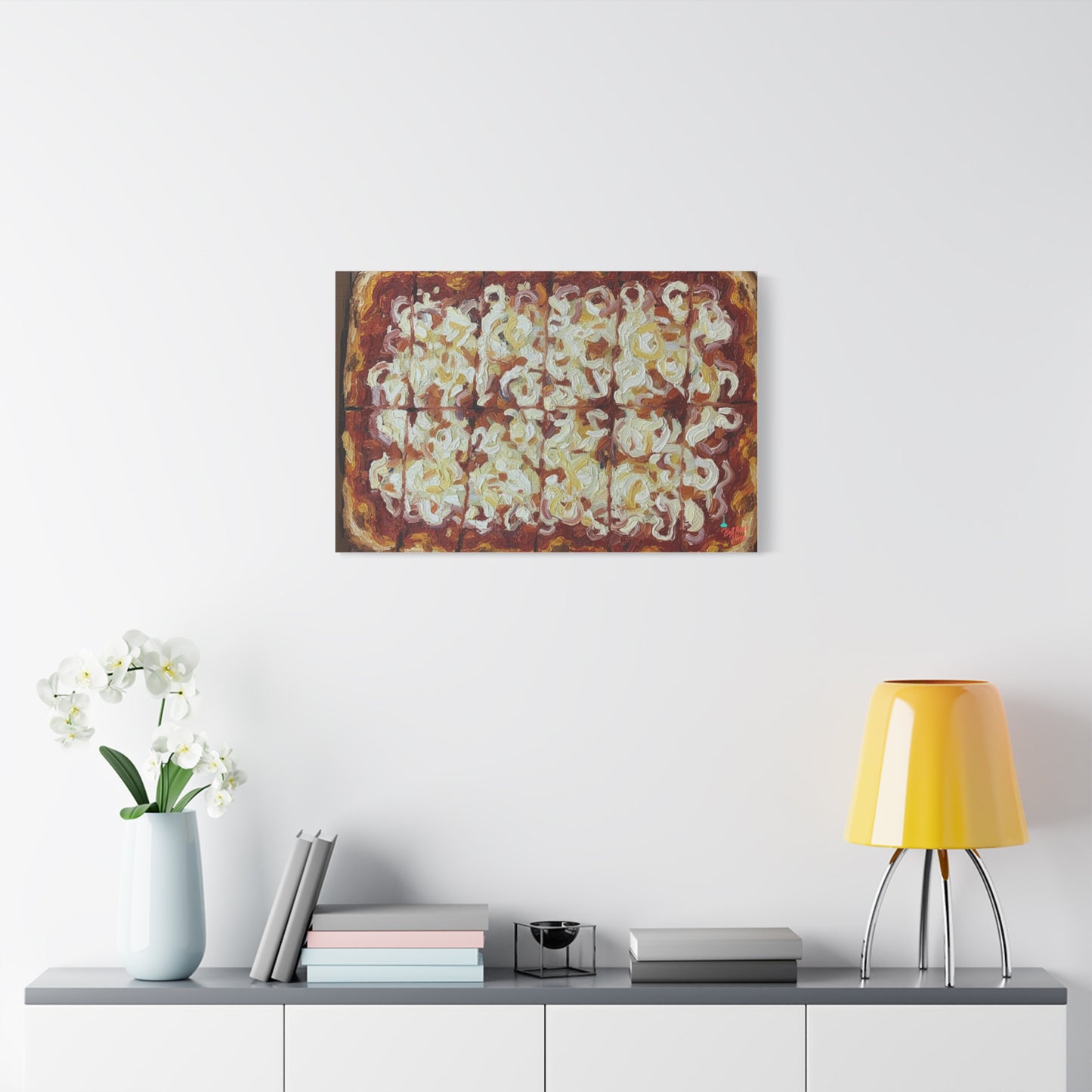 Belltower CLASSIC RED Wall Art Oil Painting Canvas — Rustic Margherita Painting on Stretched Matte Canvas