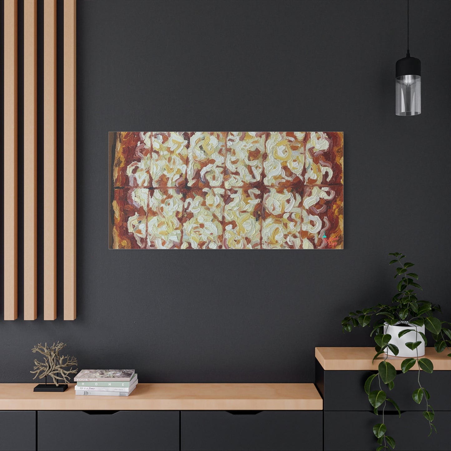 Belltower CLASSIC RED Wall Art Oil Painting Canvas — Rustic Margherita Painting on Stretched Matte Canvas