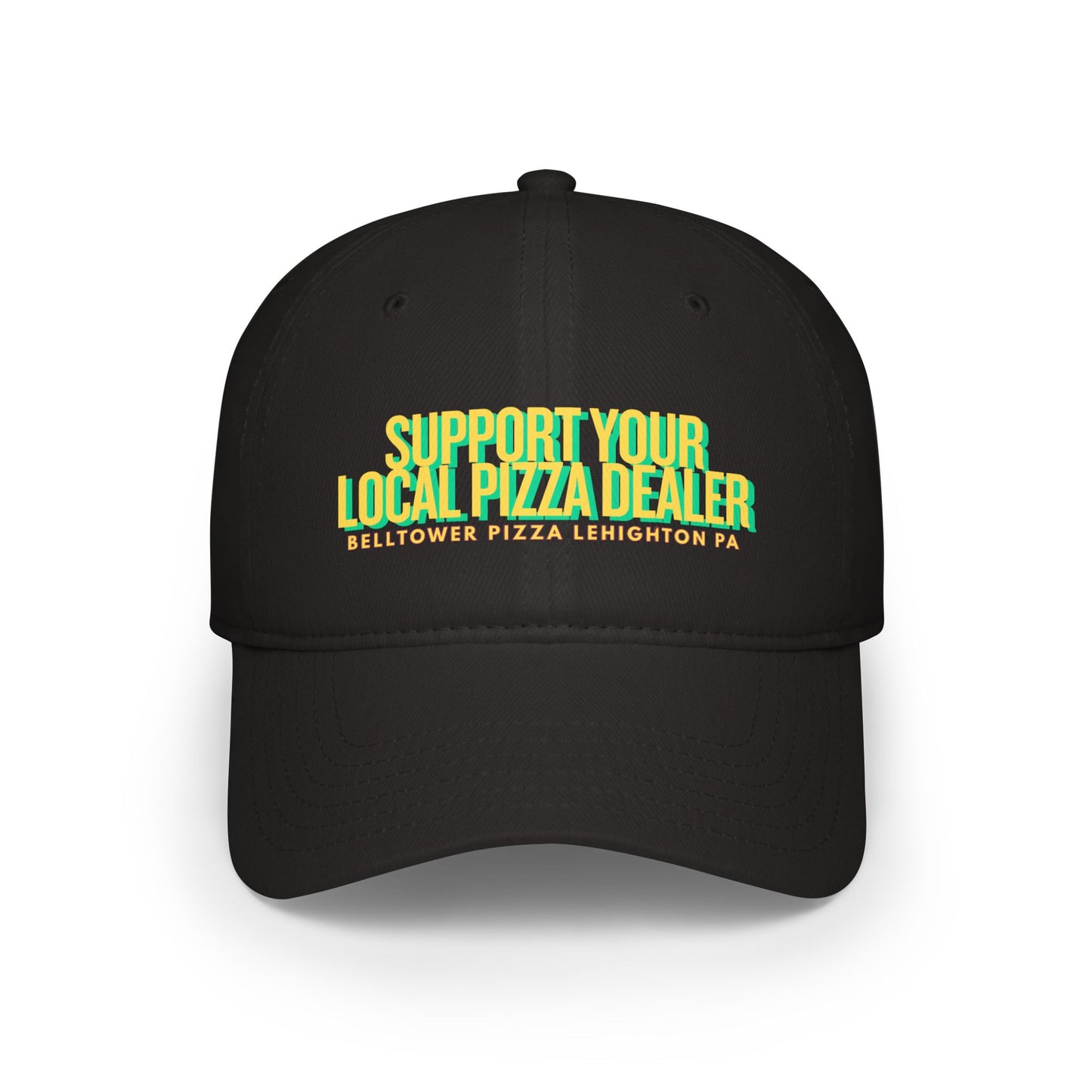Support Your Local Pizza Dealer Baseball Cap — Red Low Profile Hat