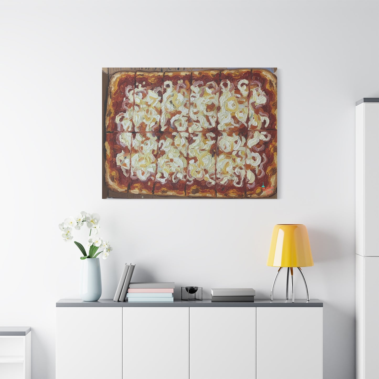 Belltower CLASSIC RED Wall Art Oil Painting Canvas — Rustic Margherita Painting on Stretched Matte Canvas