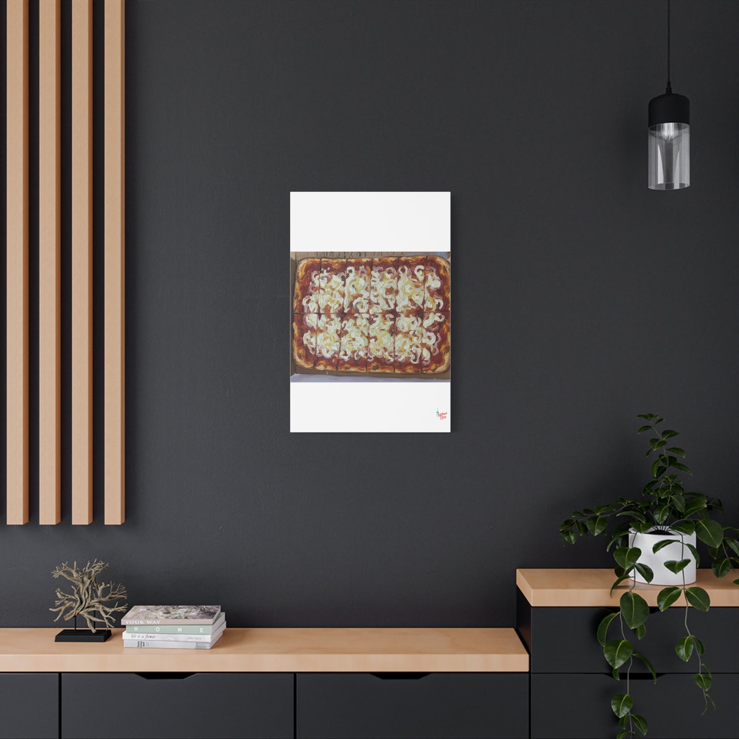 Belltower CLASSIC RED Wall Art Oil Painting Canvas — Rustic Margherita Painting on Stretched Matte Canvas