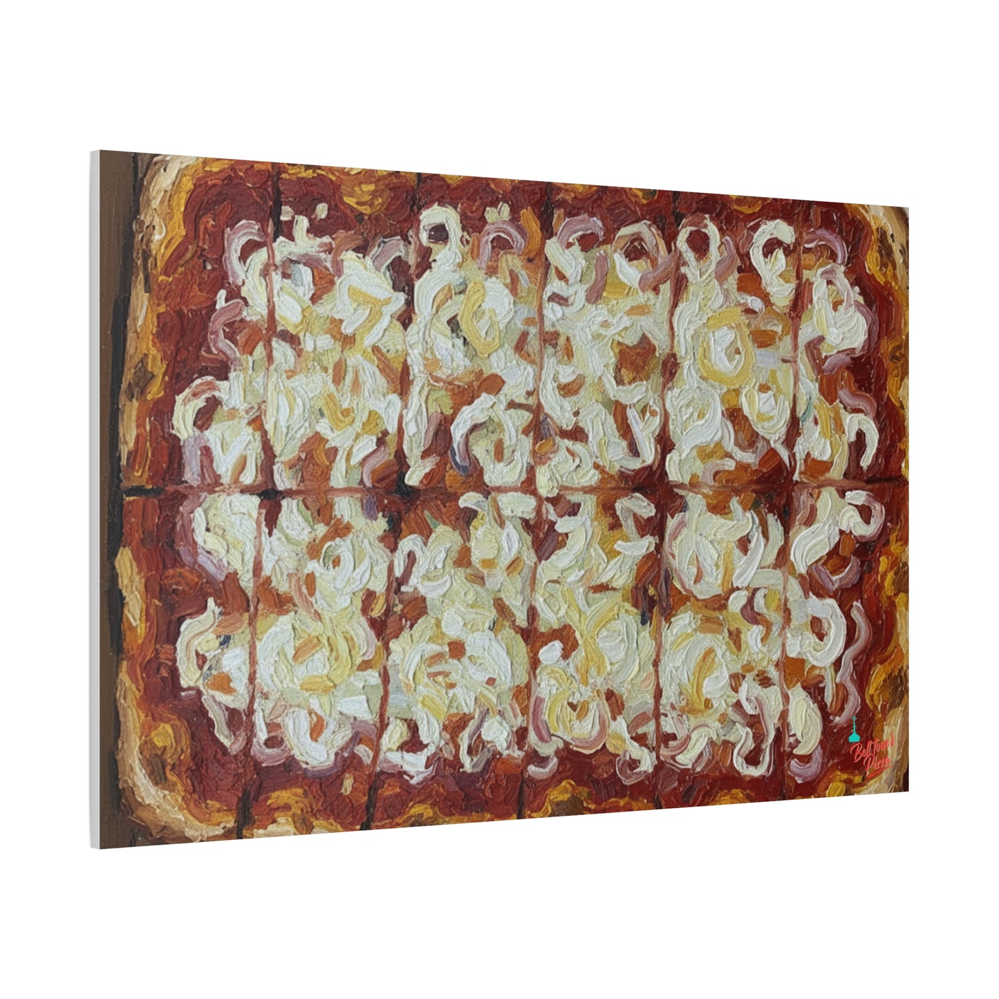Belltower CLASSIC RED Wall Art Oil Painting Canvas — Rustic Margherita Painting on Stretched Matte Canvas