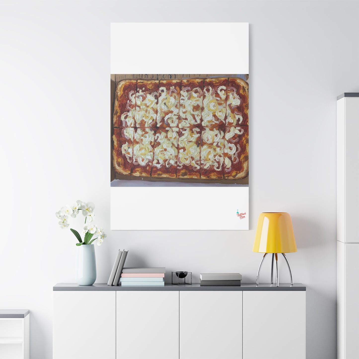 Belltower CLASSIC RED Wall Art Oil Painting Canvas — Rustic Margherita Painting on Stretched Matte Canvas