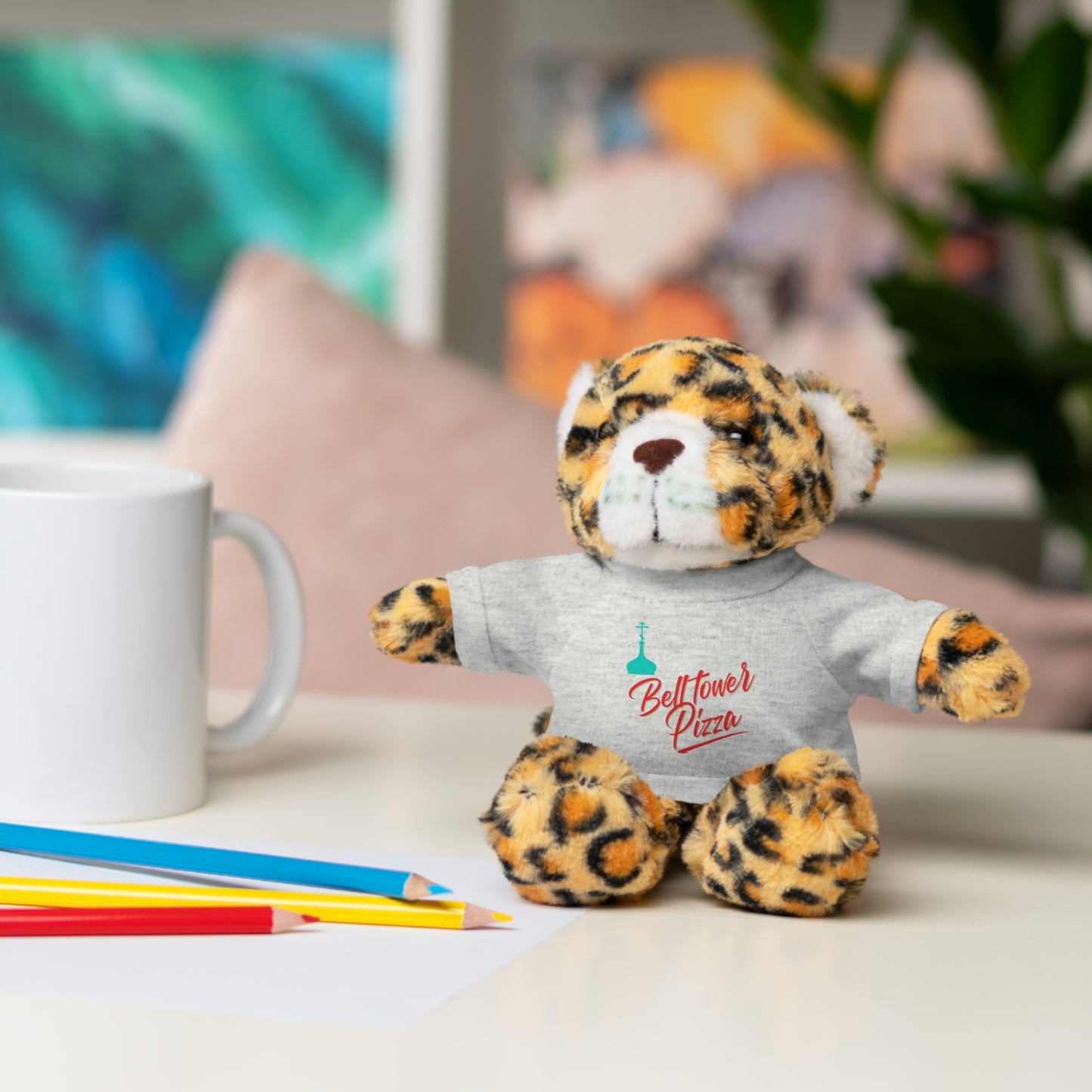 Bellflower Pizza Teddy Bear — Plush Toy with Branded Tee
