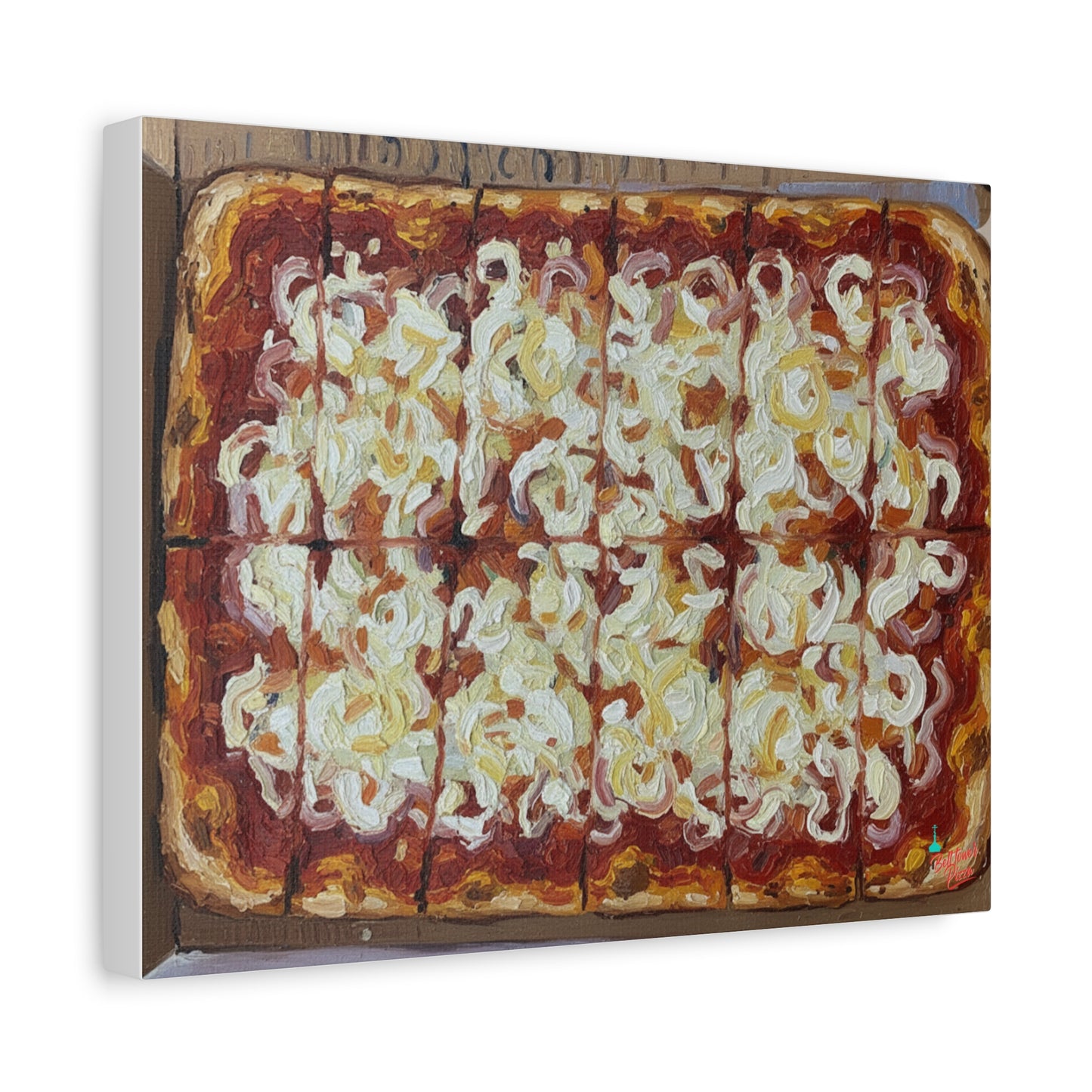 Belltower CLASSIC RED Wall Art Oil Painting Canvas — Rustic Margherita Painting on Stretched Matte Canvas