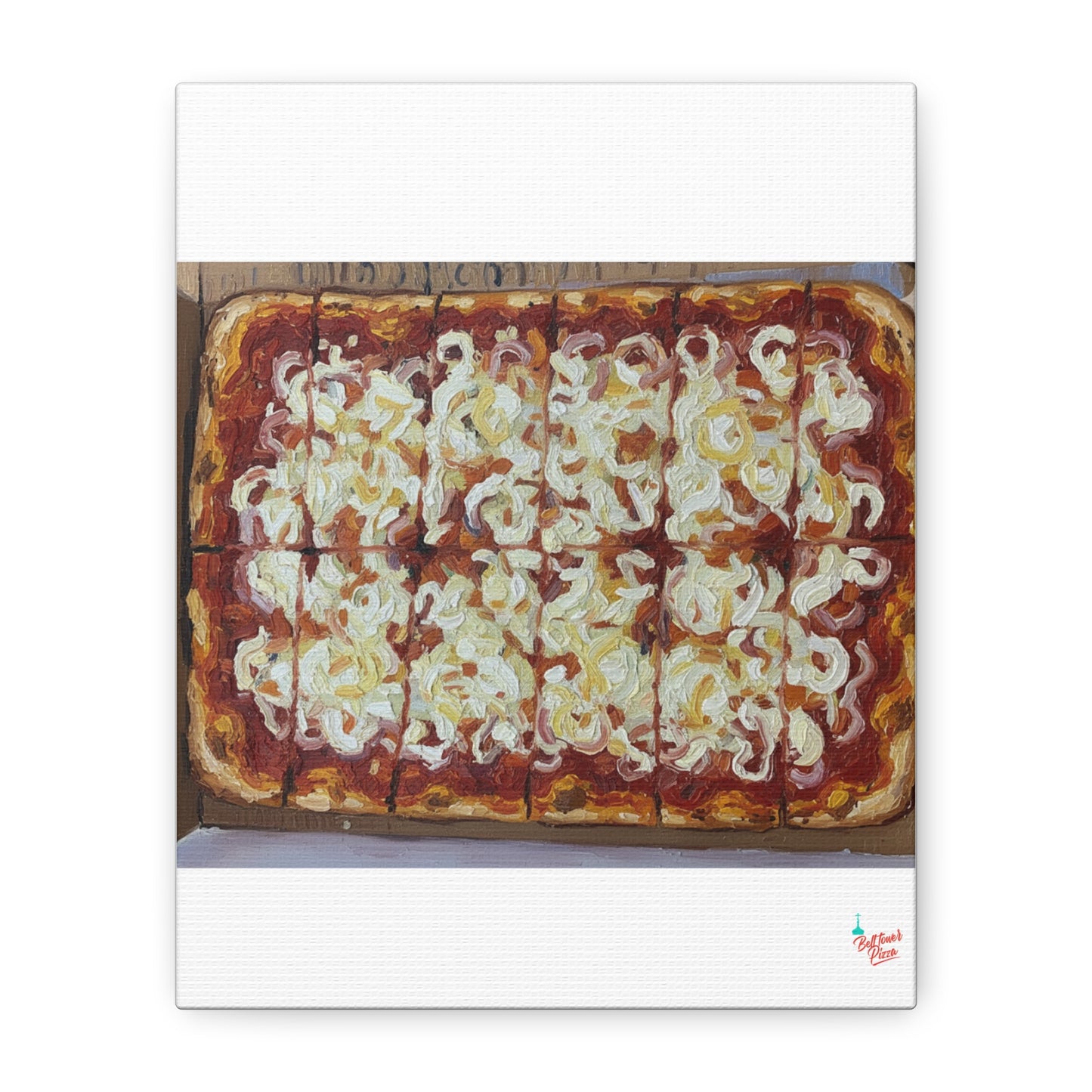 Belltower CLASSIC RED Wall Art Oil Painting Canvas — Rustic Margherita Painting on Stretched Matte Canvas