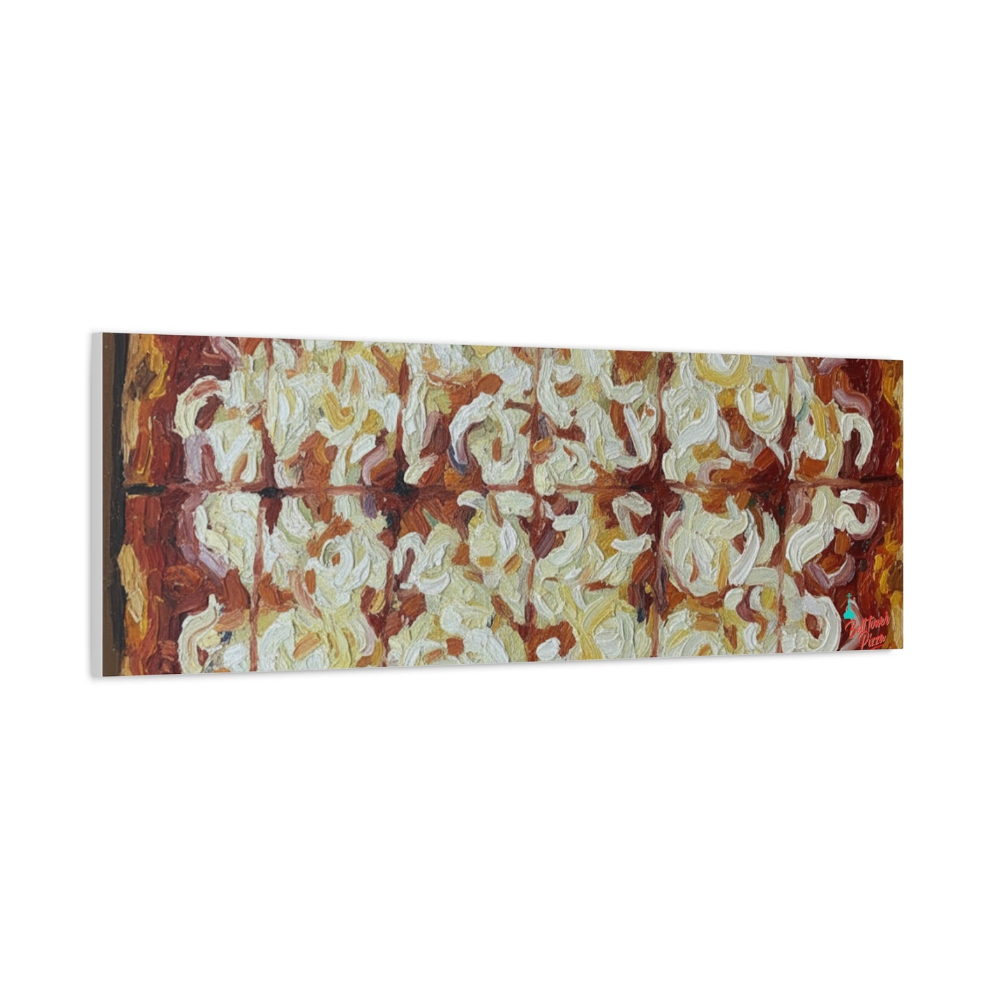 Belltower CLASSIC RED Wall Art Oil Painting Canvas — Rustic Margherita Painting on Stretched Matte Canvas