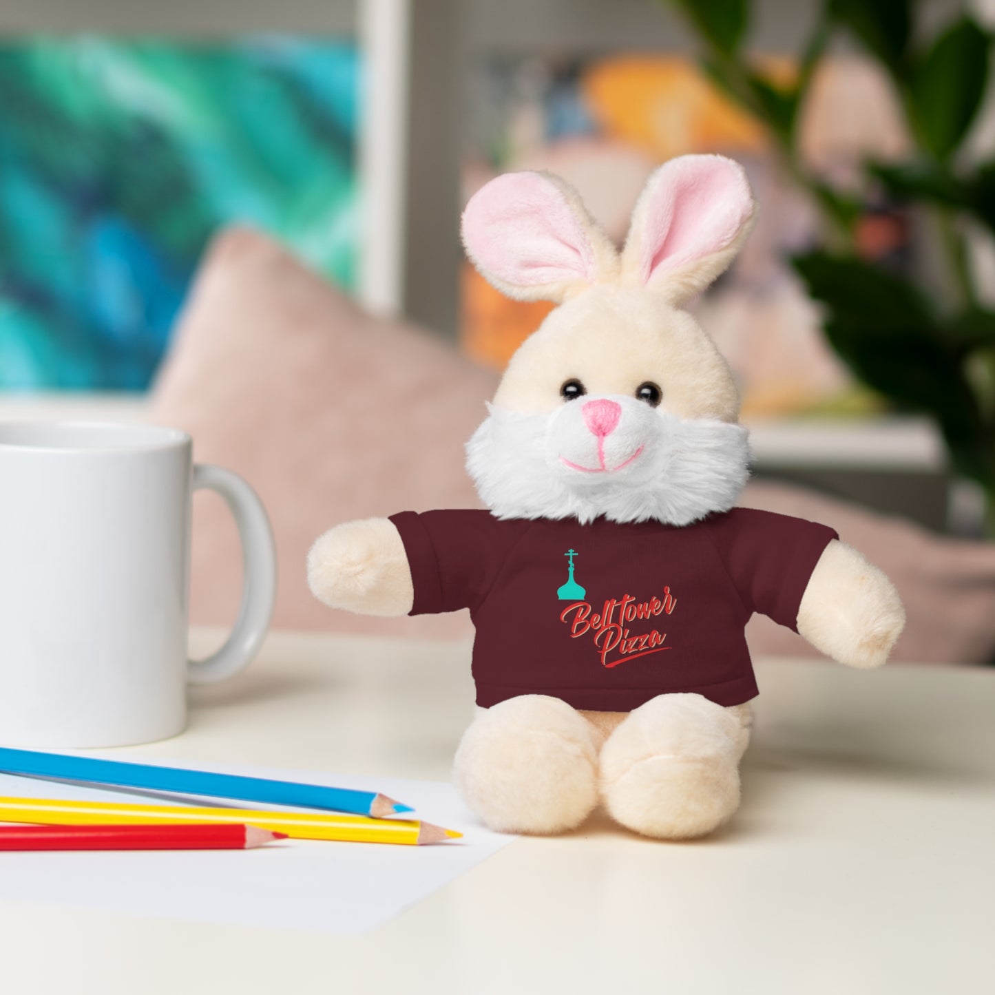 Bellflower Pizza Teddy Bear — Plush Toy with Branded Tee