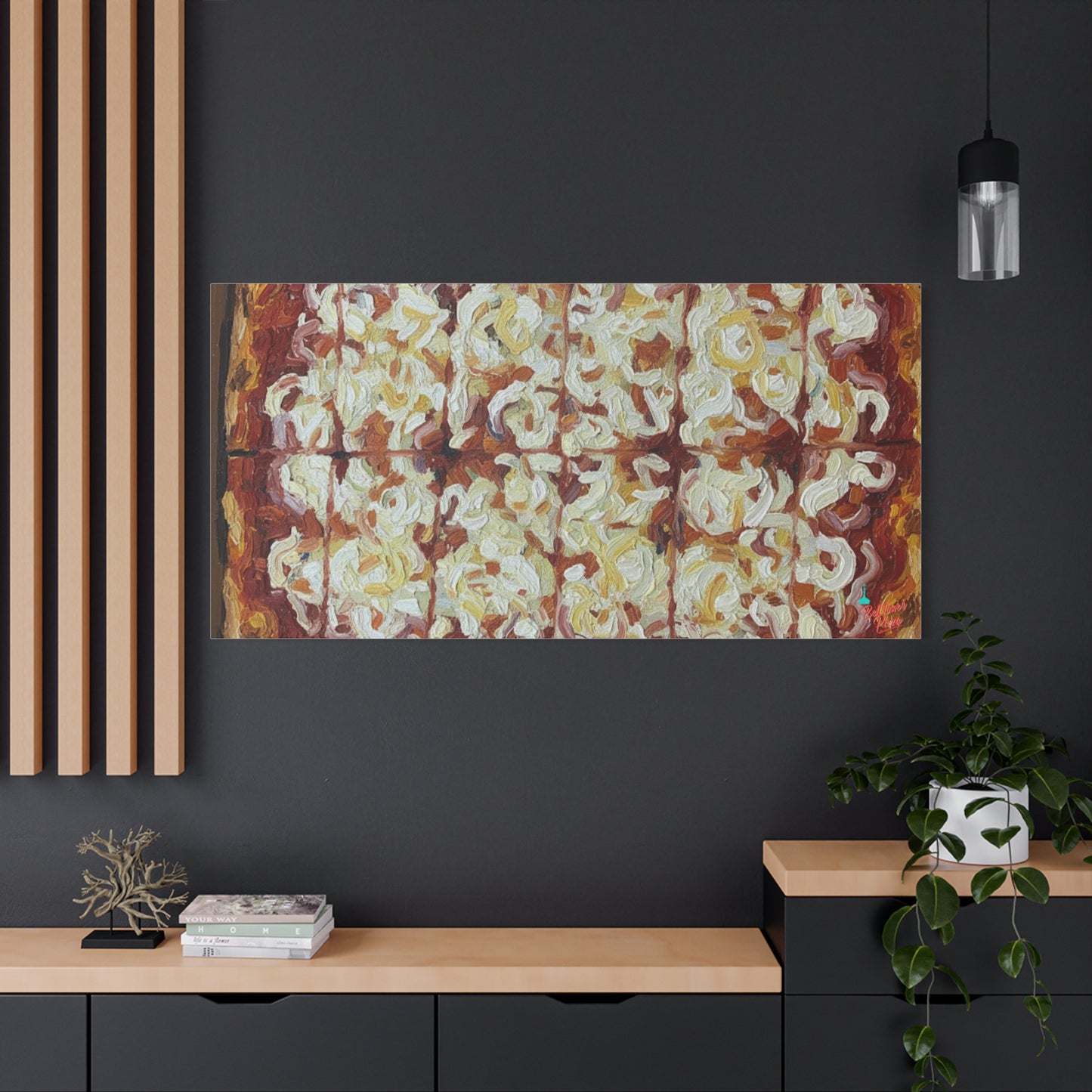 Belltower CLASSIC RED Wall Art Oil Painting Canvas — Rustic Margherita Painting on Stretched Matte Canvas