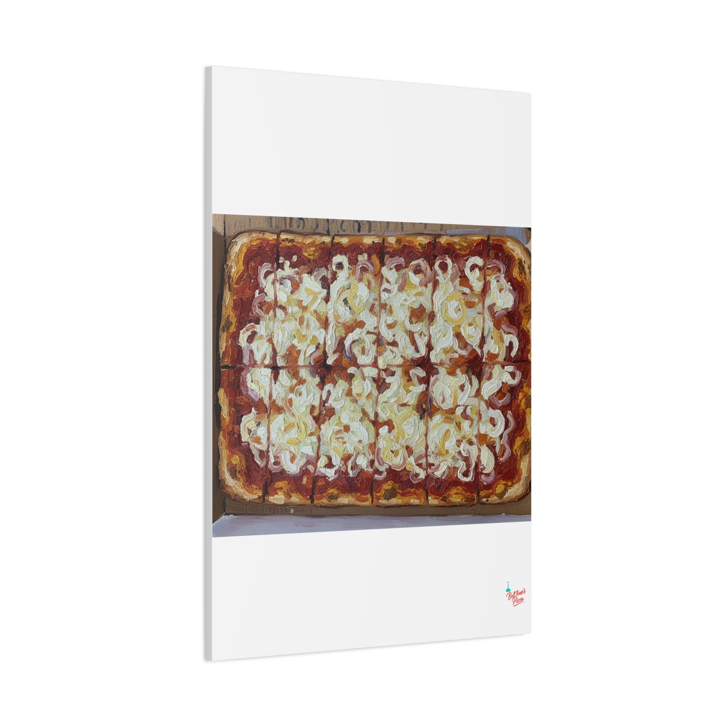 Belltower CLASSIC RED Wall Art Oil Painting Canvas — Rustic Margherita Painting on Stretched Matte Canvas