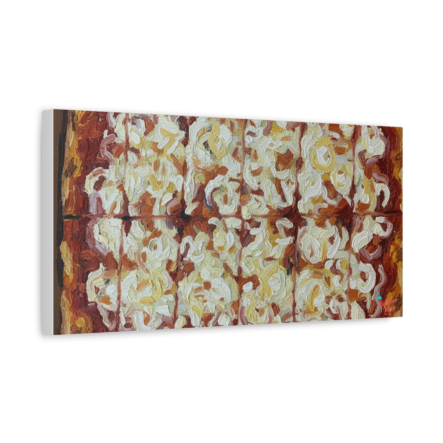 Belltower CLASSIC RED Wall Art Oil Painting Canvas — Rustic Margherita Painting on Stretched Matte Canvas
