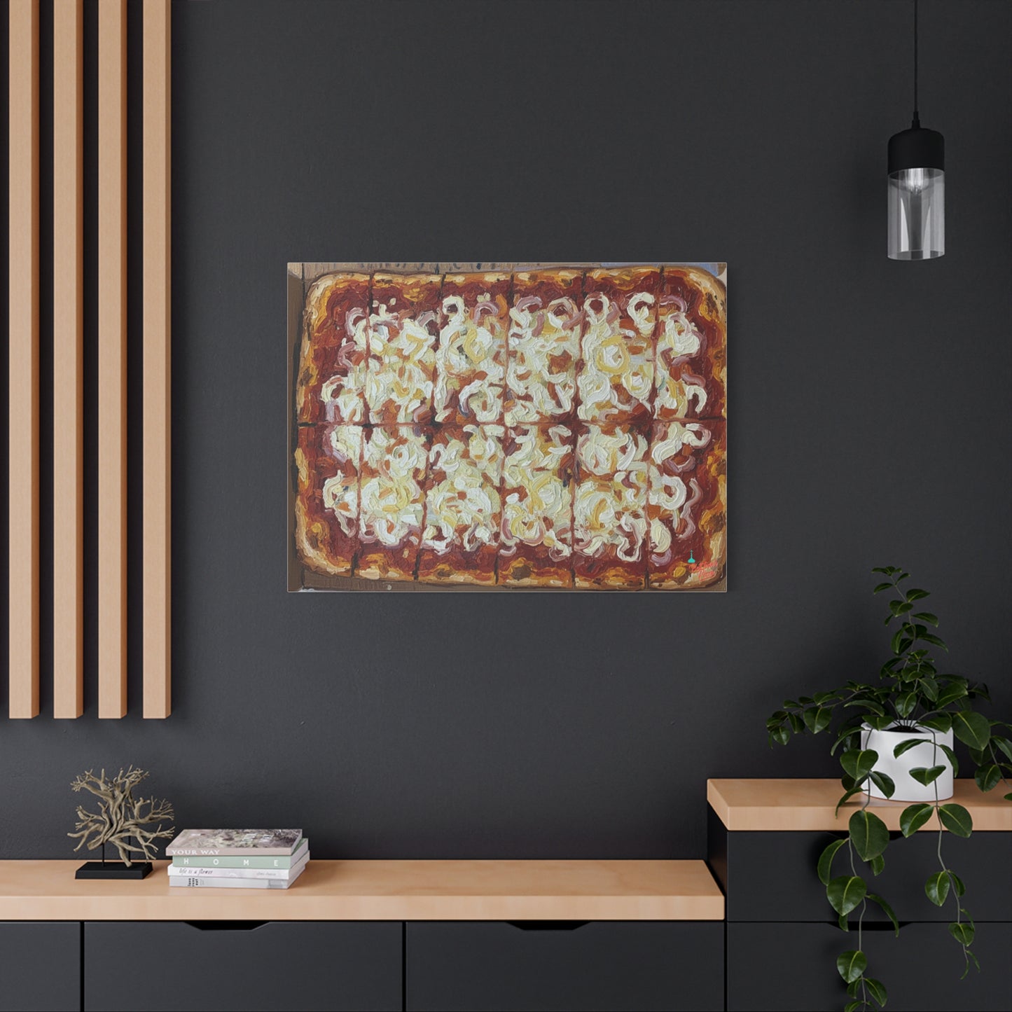 Belltower CLASSIC RED Wall Art Oil Painting Canvas — Rustic Margherita Painting on Stretched Matte Canvas