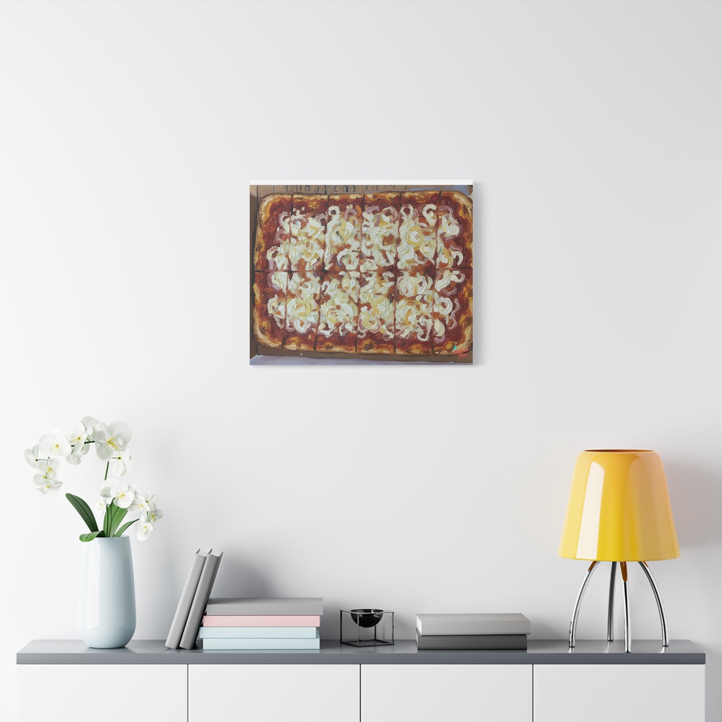 Belltower CLASSIC RED Wall Art Oil Painting Canvas — Rustic Margherita Painting on Stretched Matte Canvas