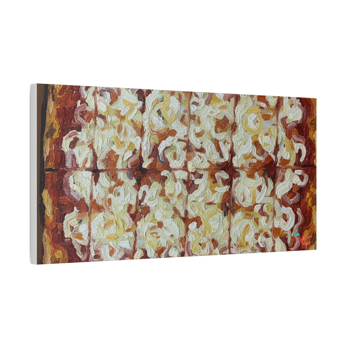 Belltower CLASSIC RED Wall Art Oil Painting Canvas — Rustic Margherita Painting on Stretched Matte Canvas