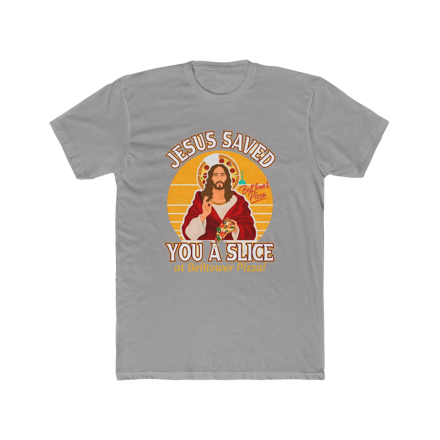 Jesus Saved You a Slice T-Shirt — Vintage Pizza Faith Tee
